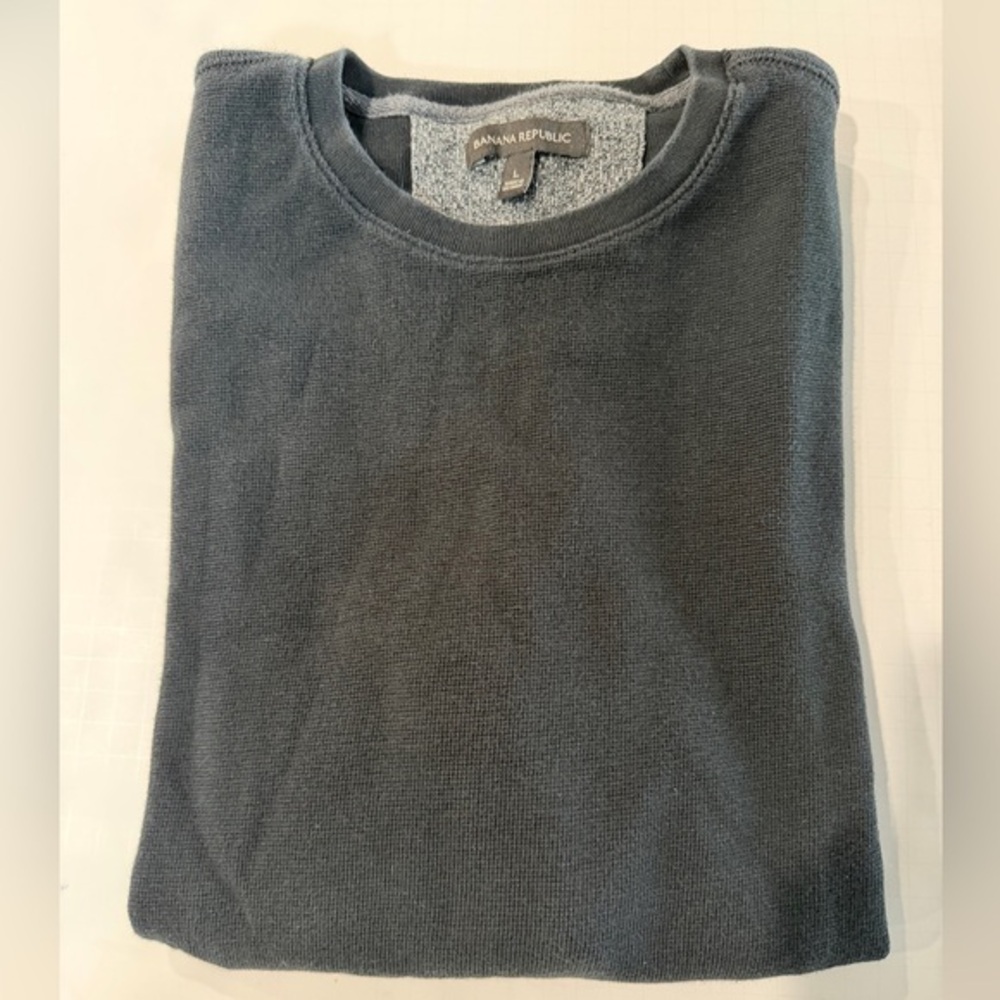 Banana Republic Size Large Men's Charcoal Gray Crewneck Sweater